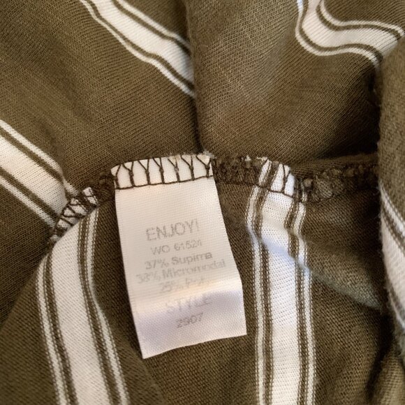 Micheal Stars Women’s Jersey Dress Maxi Striped Brown Off-White Razor Back OS - Picture 15 of 16